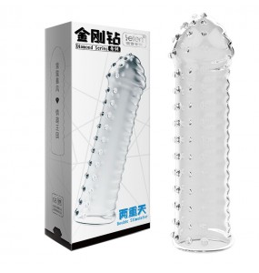 HK LETEN Male Crystal Penis Sleeve (Ribbed Dotted)